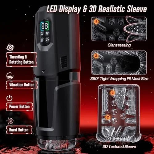 Avalon: Hands Free Masturbator 7 Speed Thrusting Rotating Vibrating Smart App Control