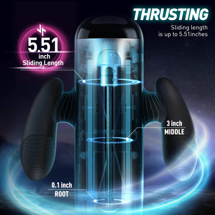 Destroyer Dual-Handle Male Stroker with 10 Stroking · 10 Speed · 10 Up/Down Positions