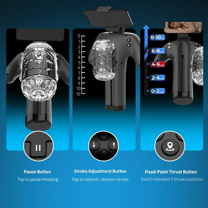 Surge:Dual-Handle Thrusting Masturbator with 10 Thrust Modes & 5 Sleeve Tightness