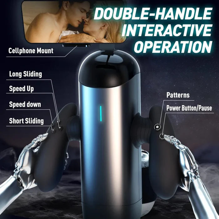 Destroyer Dual-Handle Male Stroker with 10 Stroking · 10 Speed · 10 Up/Down Positions