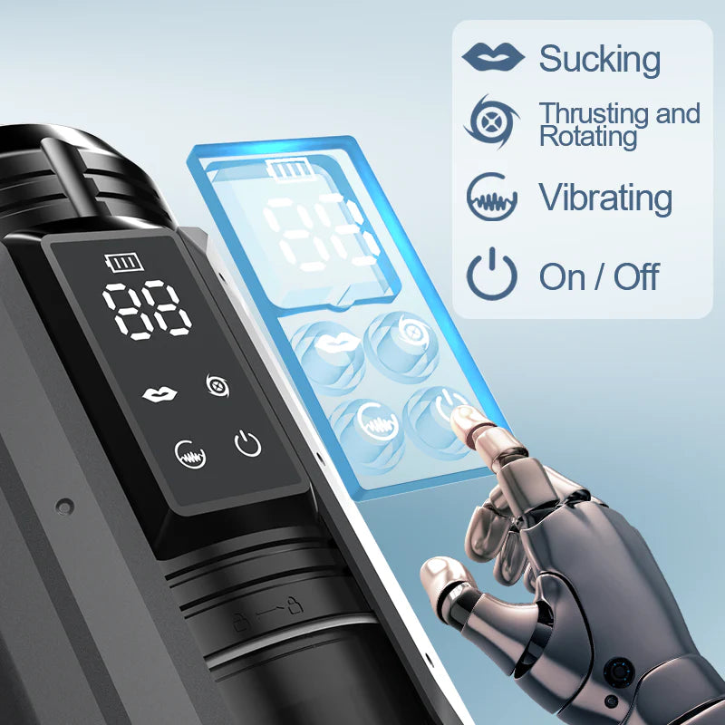 Ironclad: Deep-Throat Stroker – 7 Suck, Vibe & Thrust Modes with Licking Sleeve