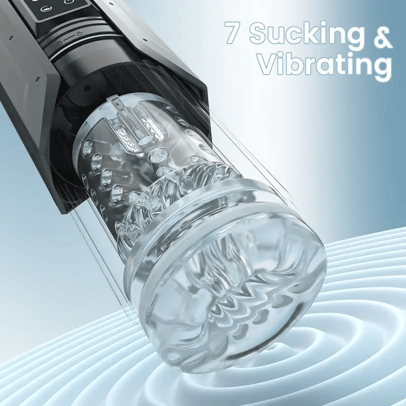 Ironclad: Deep-Throat Stroker – 7 Suck, Vibe & Thrust Modes with Licking Sleeve