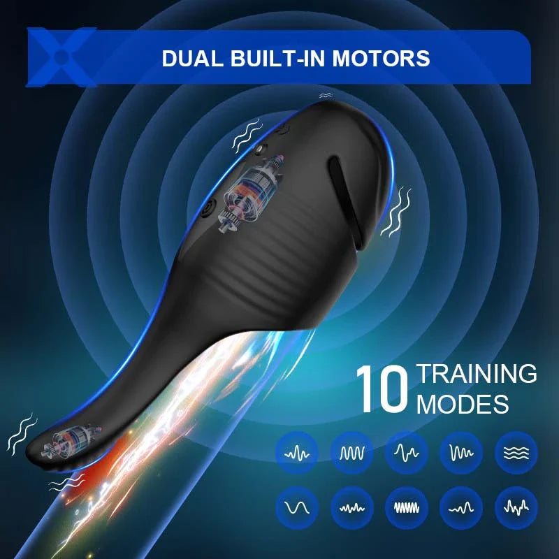 PulseForge: Dual-Motor Glans Trainer & Hands-Free Penis Vibrator