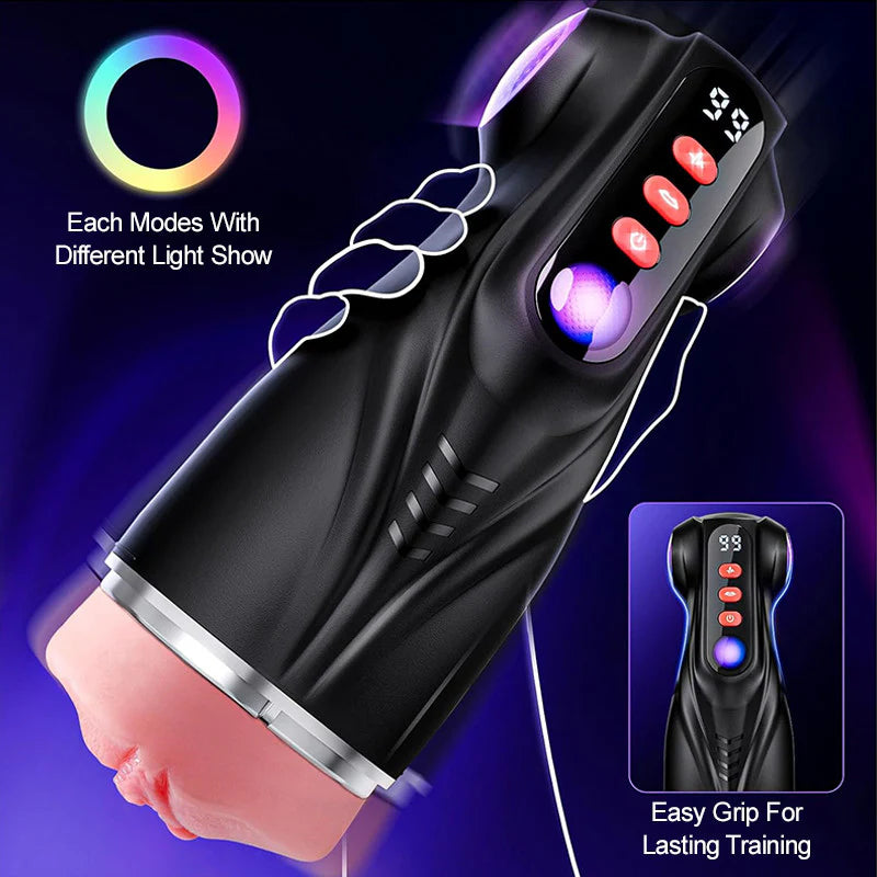 TriSense: 9 Suction Vibration Stroker with 3 Interchangeable Sleeves
