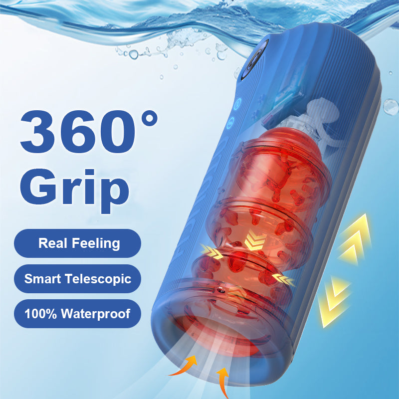 Submarine: Waterproof Masturbator Thrusting Vibrating & 360° Contraction