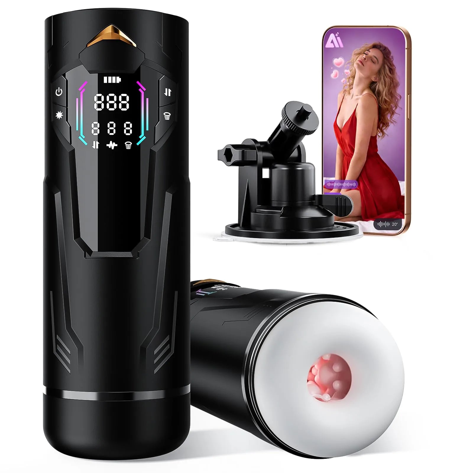 Pulse Automatic Stroker: Squeeze Sucking Thrusting Vibrating App Control