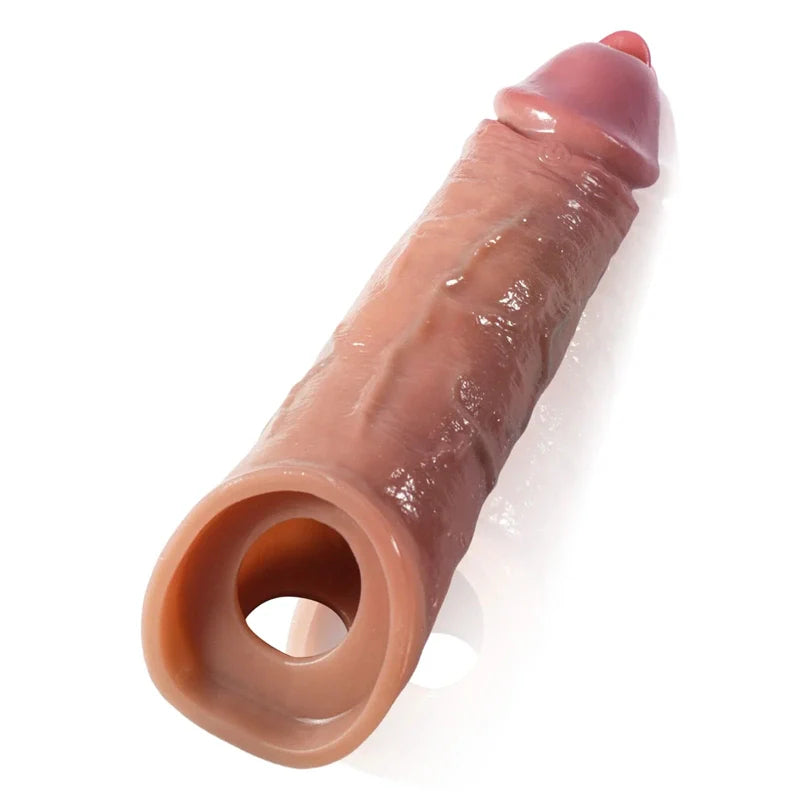 8.6" x 1.8" Best Vibrating Cock Sleeve with 10 Licking Vibration Modes