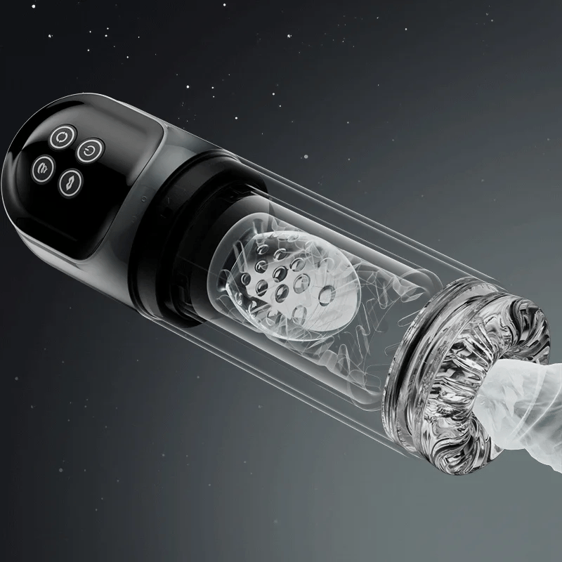 Hurricane: 2-in-1 Penis Pump & Pleasure Stroker – Suction, Rotation & Licking Tongue Tease