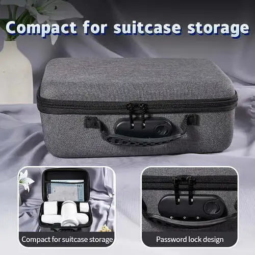 Compact storage case for sex toy with password lock design, perfect for suitcase storage.
