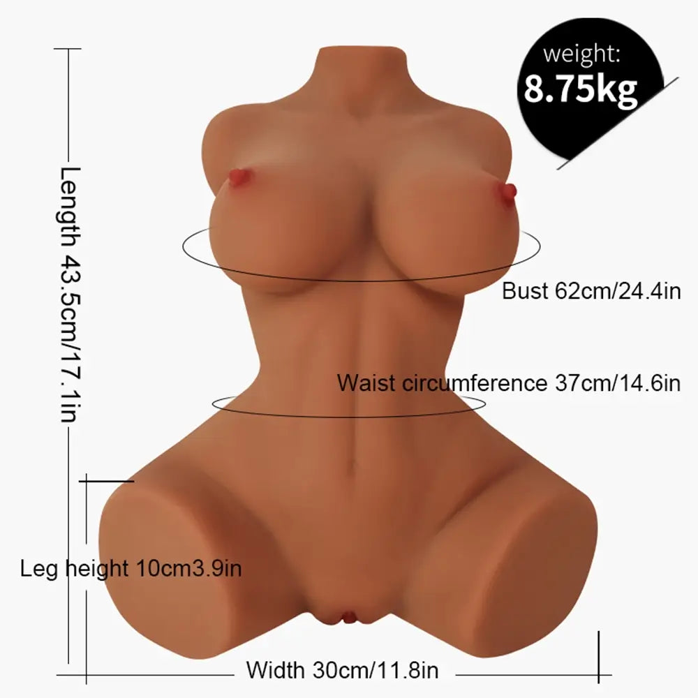 Daisy: 19LB Lifelike Sex Torso with Huge Gel Breasts & Dual Tunnels