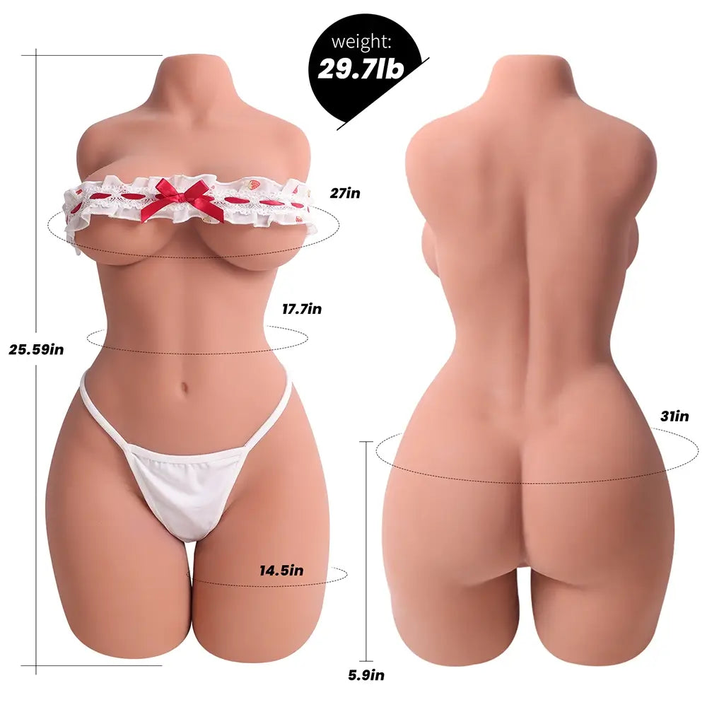 Adna: 29LB Brown-Skin Sex Torso with Huge Breasts & Dual Tunnels