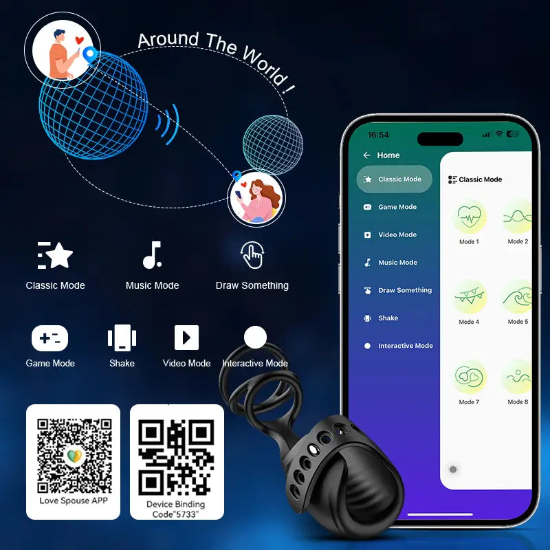 Onslaught: App Control 3 In 1 Masturbator Trainer Penis Ring