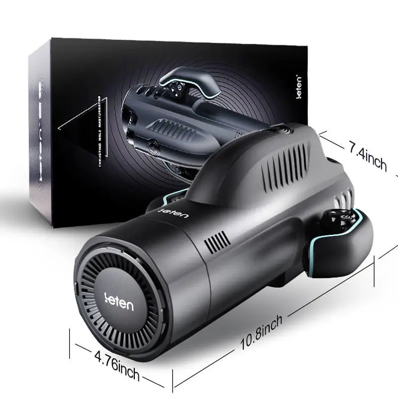 Leten Bermuda Storm male stroker with dimensions 7.4 inches in height and 4.76 inches in width, designed for powerful thrusting