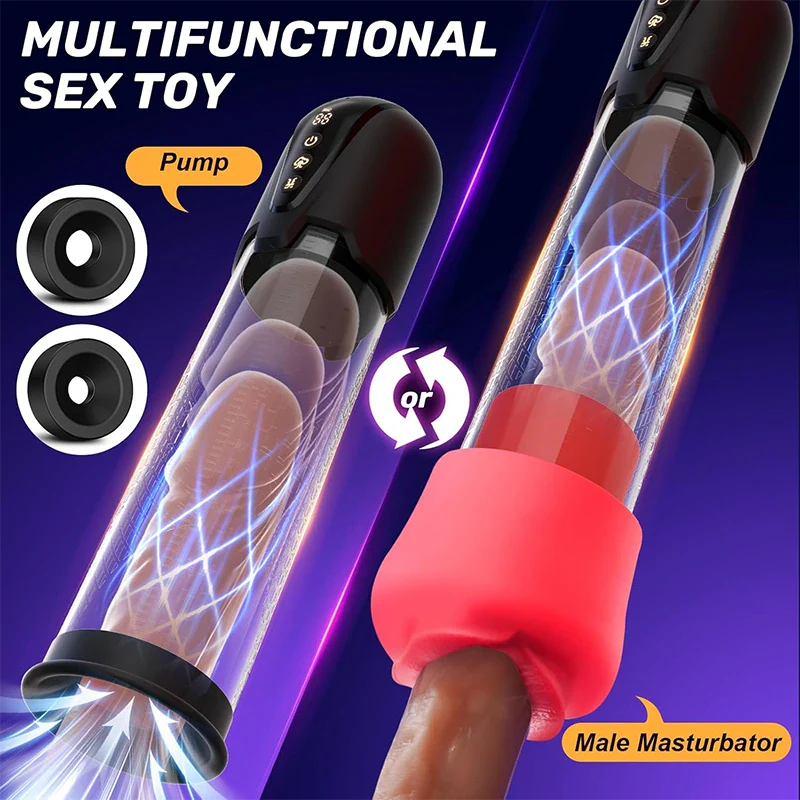 XP9: 2-in-1 Penis Pump & Stroker with Realistic Mouth & Pussy Sleeves