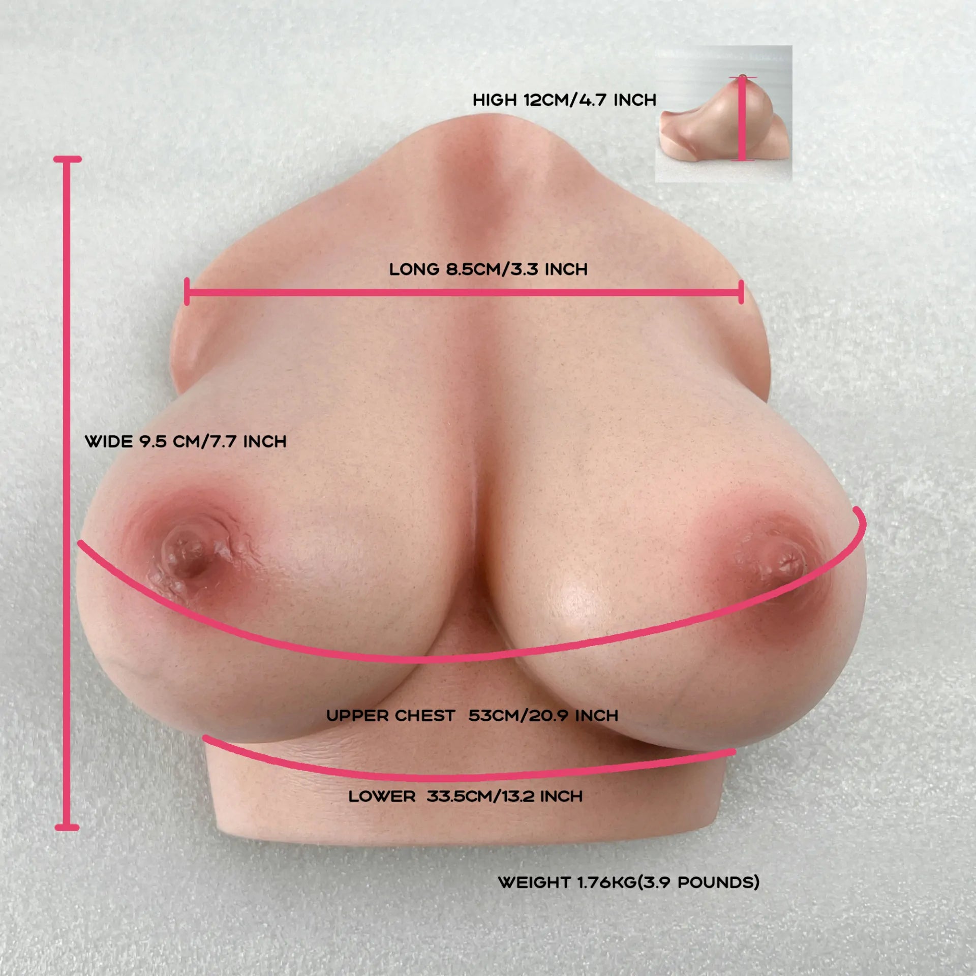 Chelsea: 3.9LB Silicone Sex Doll Torso Ultra Realistic Soft Breast