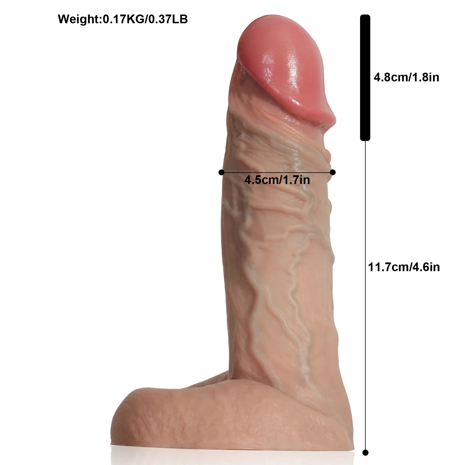 4.6"x 1.7 "Big Glans Silicone Cock Sleeves With Clear Texture