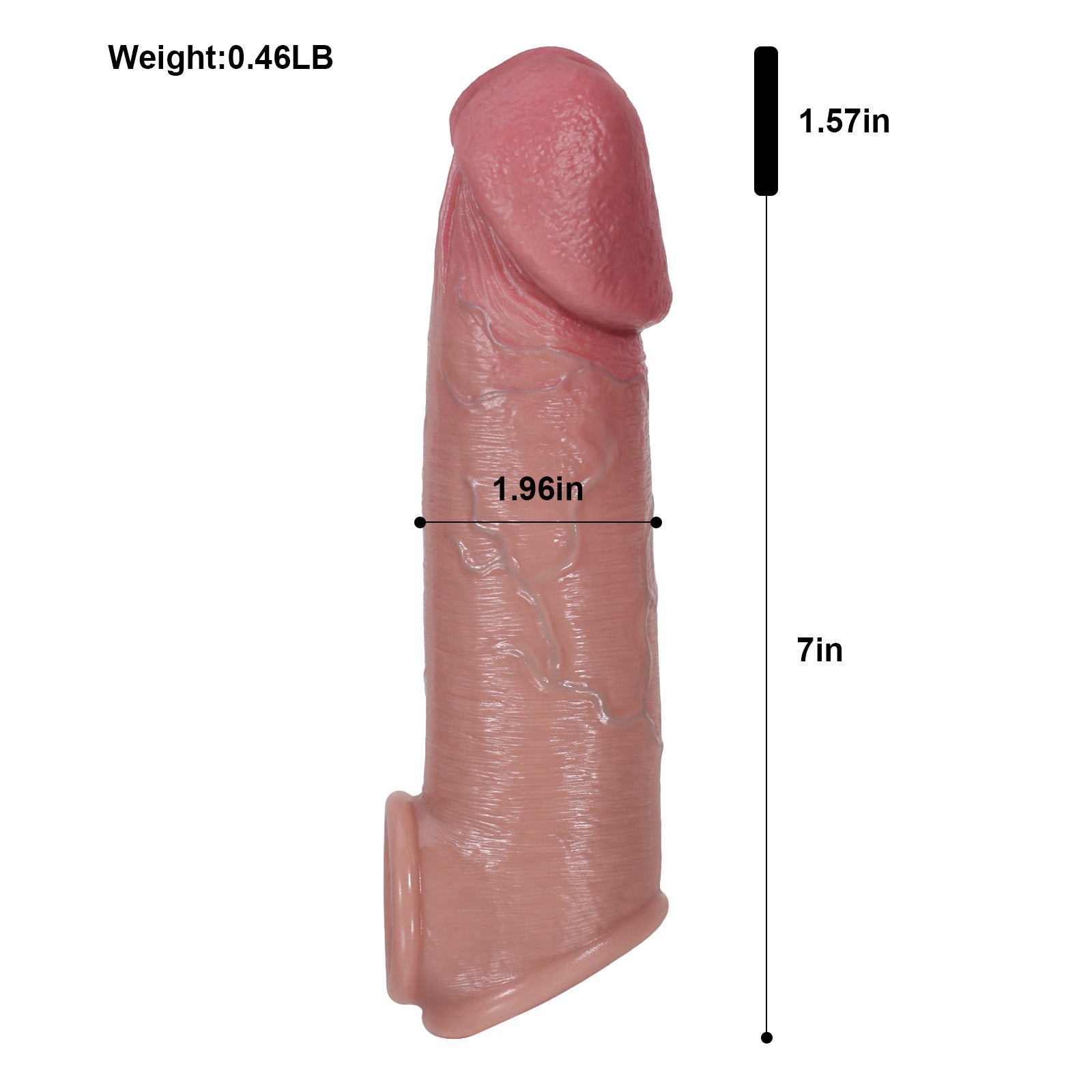 8.6" x 2" Thick Realistic Big Glans Silicone Cock Sleeve