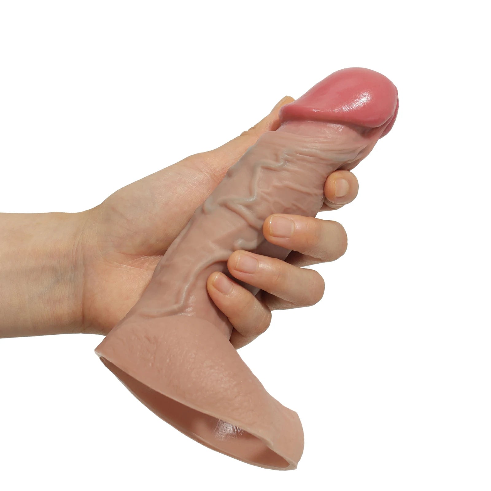 4.6"x 1.7 "Big Glans Silicone Cock Sleeves With Clear Texture