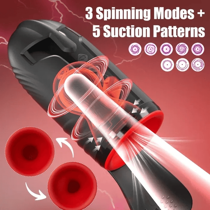 Cyclone：Male Masturbator with 3 Spinning, 5 Suction and 10 Vibration Modes