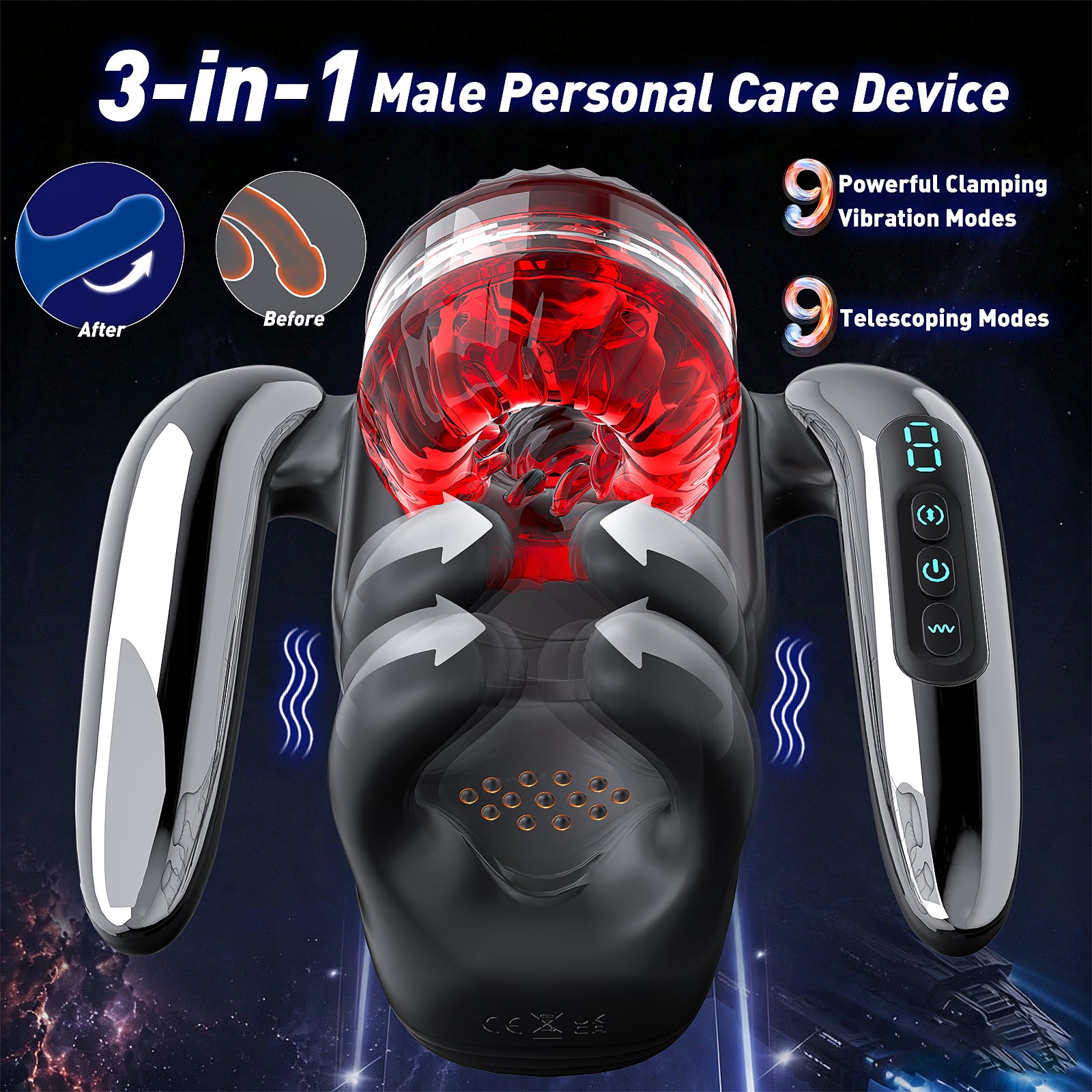 XG21 PLUS: 3-in-1 Automatic Masturbator & Stamina Trainer with 9 Thrusting & Clamping Modes