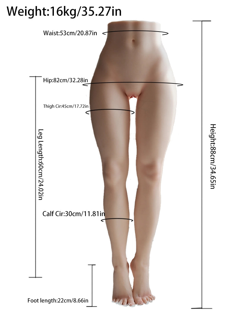 Doris: 35.27LB Ballerina Legs Silicone Sex Torso with Realistic Feet & Anti-Opening Vagina