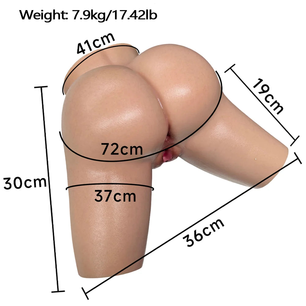 Doreen: 17.42LB Full Silicone MILF Curve Ass & Thigh Sex Doll Torso with Gel Booty