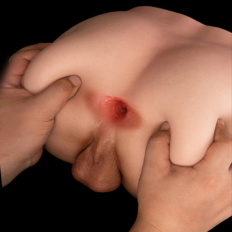 Oliver: 13.7LB Silicone Ass for Gay with Testicles & 6.8" Deep Anal Tunnel