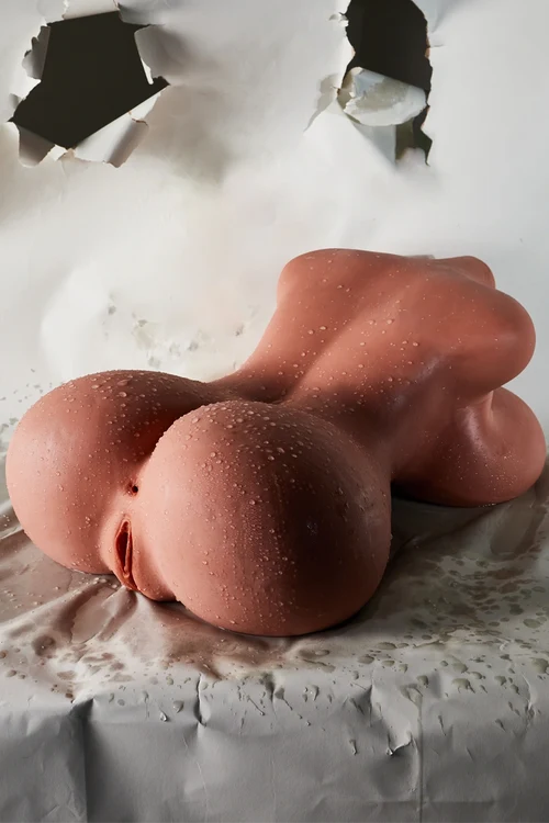 Alinda: 57.32LB Huge Gel Breasts & Round Booty TPE Sex Torso with Dual Pleasure Tunnels