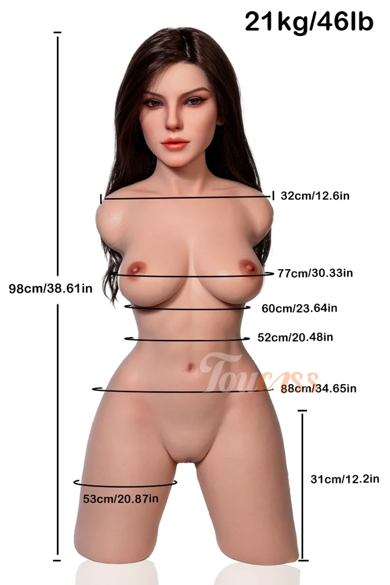 Sofia: 46LB Life-Size Silicone Sex Torso with ROS Head, Movable Jaw & Gel Breasts