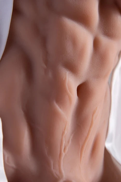 Kalel: 8.37LB Muscular Chest Male Torso with 8" Bendable Metal-Keel Dildo & Anal Channel