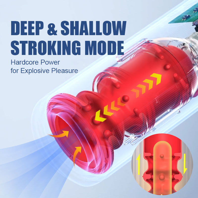 Submarine: Waterproof Masturbator Thrusting Vibrating & 360° Contraction