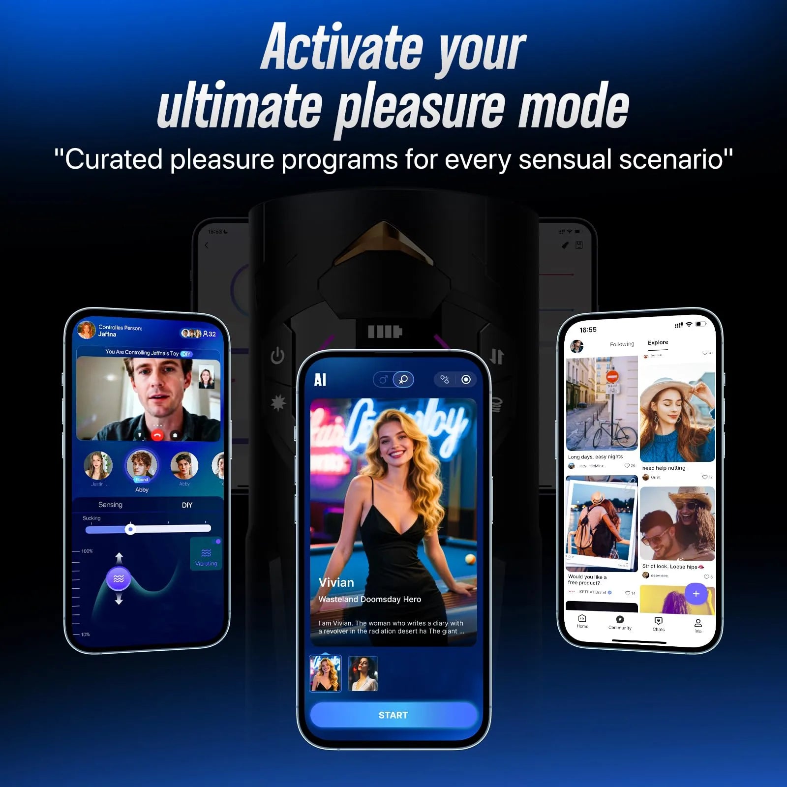 Pulse Automatic Stroker: Squeeze Sucking Thrusting Vibrating App Control