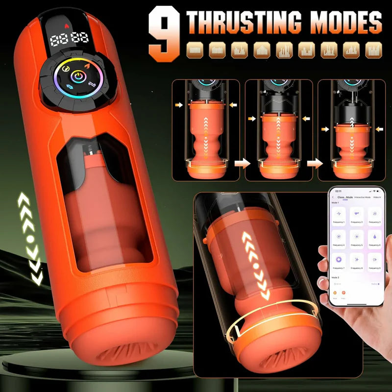 Pentamax: 5-in-1 Automatic Stroker Thrusting Sucking Vibrating Heating Smart App