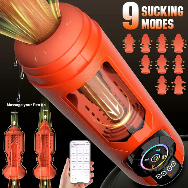 Pentamax: 5-in-1 Automatic Stroker Thrusting Sucking Vibrating Heating Smart App