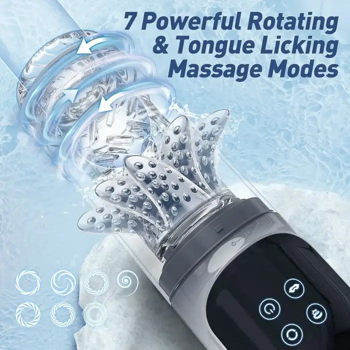 Hurricane: 2-in-1 Penis Pump & Pleasure Stroker – Suction, Rotation & Licking Tongue Tease