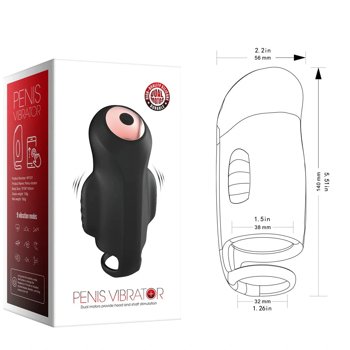 Falcon: Dual Motor Glans Trainer with 9 Vibration Modes & App Control