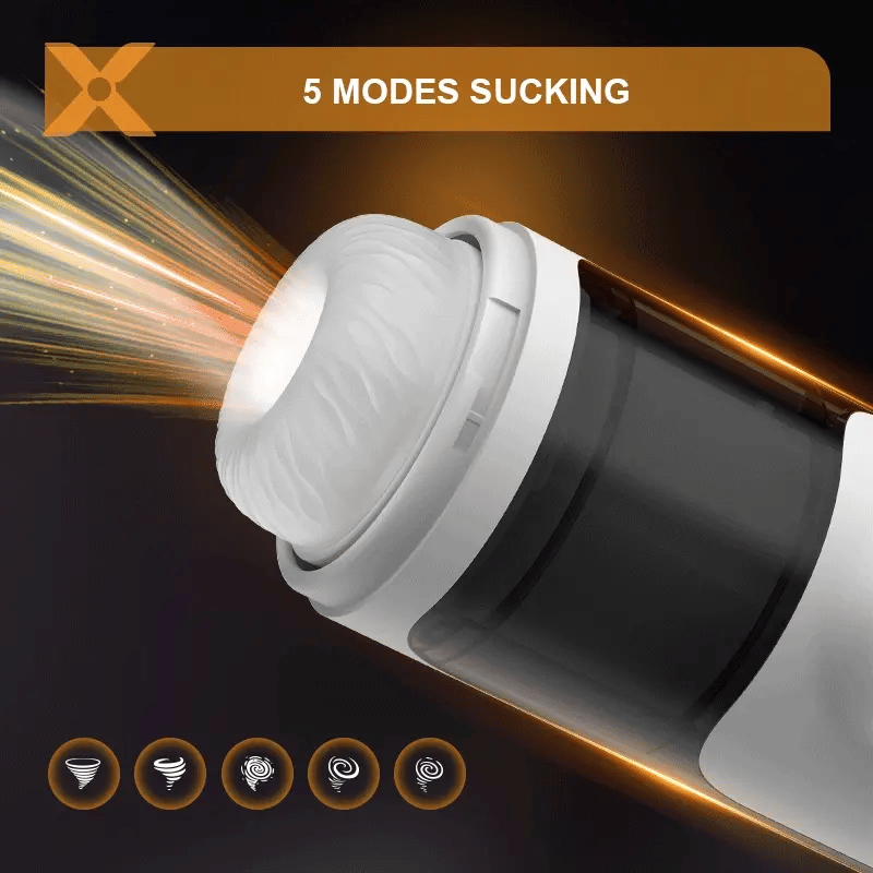 5 modes of sucking for the hands-free masturbator with various suction settings.