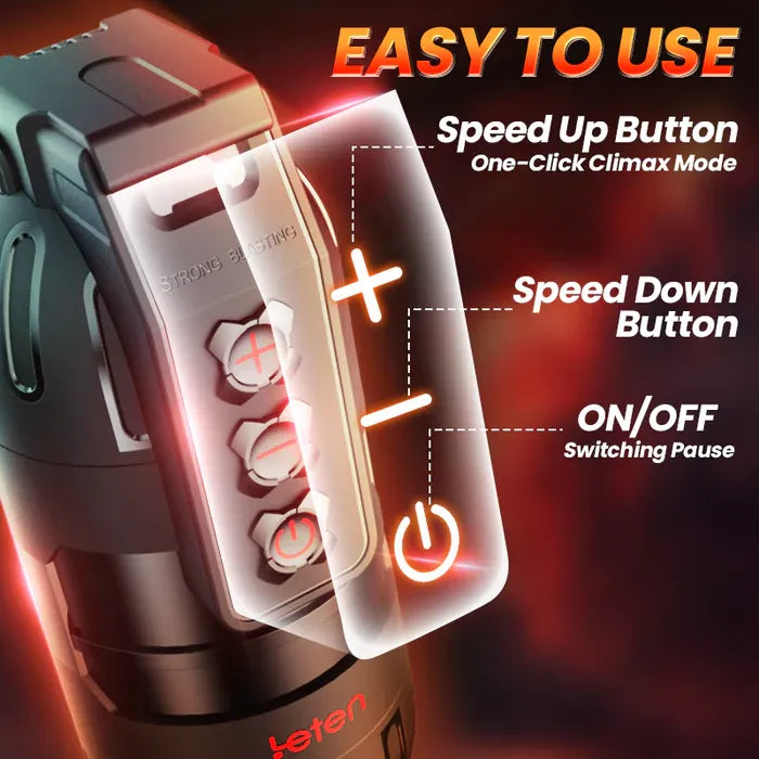 Leten Powerful Blasting: 10 Vibrating Male Masturbator with Moans & APP Control