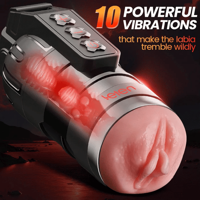 Leten Powerful Blasting: 10 Vibrating Male Masturbator with Moans & APP Control