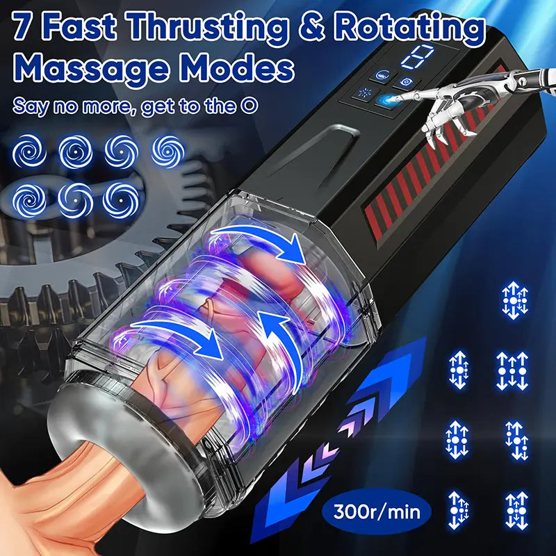 Gladiator: Intense Rotating & Vibrating Stroker with 7 Thrust Modes