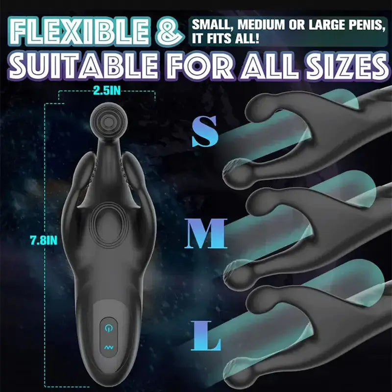 Vanguard: Portable Penis Head Stimulator with 10 Vibrating Modes
