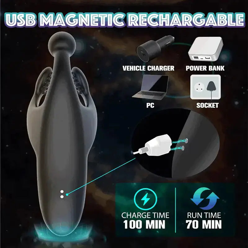 Vanguard: Portable Penis Head Stimulator with 10 Vibrating Modes