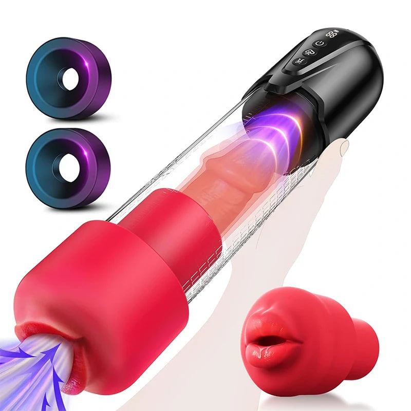 XP9: 2-in-1 Penis Pump & Stroker with Realistic Mouth & Pussy Sleeves