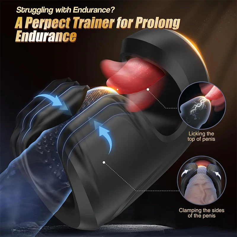Mercenary: Tongue-Lick & Vibration Glans Trainer – 10 Modes for Endurance & Pleasure