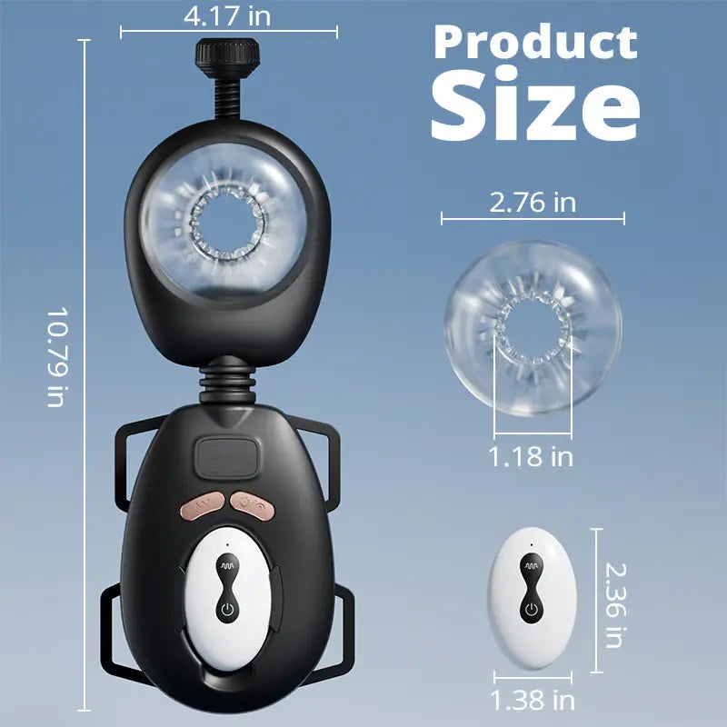 XT11: Strap-on Vibrating Stroker Remote Control Hands Free Masturbator
