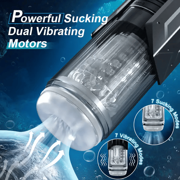 Ironclad: Deep-Throat Stroker – 7 Suck, Vibe & Thrust Modes with Licking Sleeve
