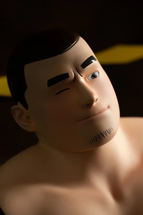 Andy: 38.14LB Premium Silicone Anime Male Sex Torso with Crafted Resin Head & 7.09" Dildo