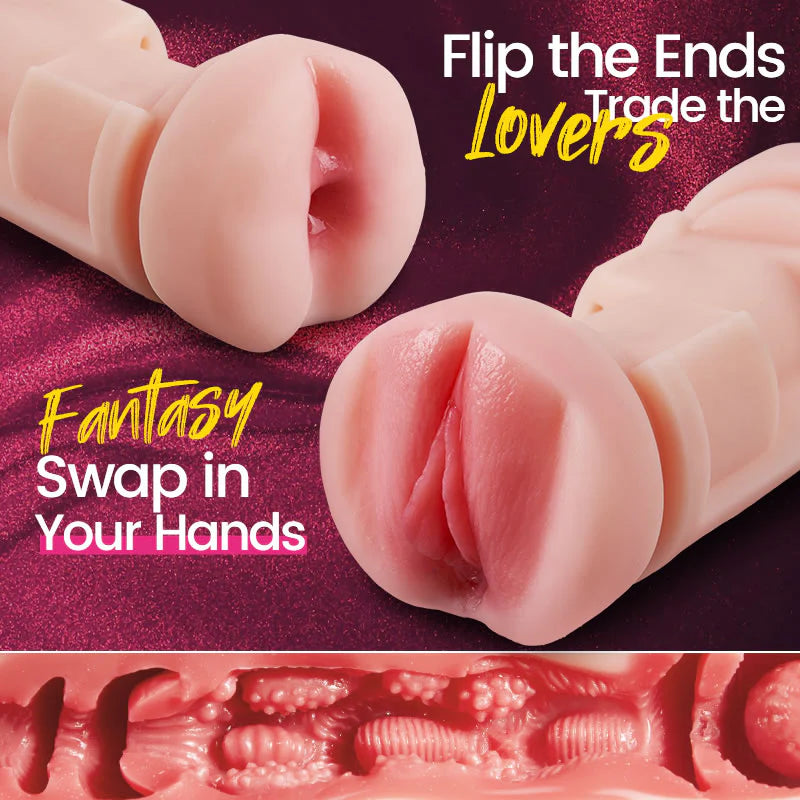 Apex: Dual-Flow Stroker - 100% Waterproof Real Feel Vibrating Trainer