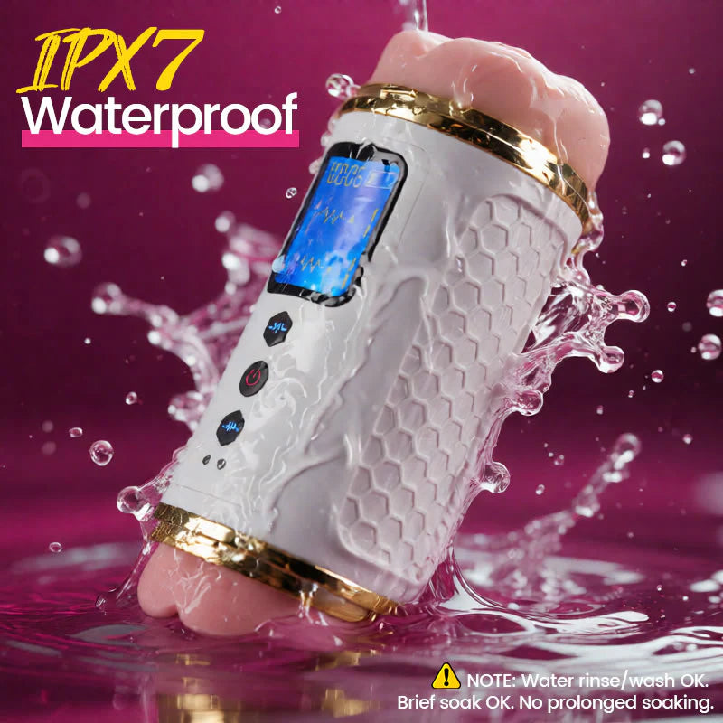 Apex: Dual-Flow Stroker - 100% Waterproof Real Feel Vibrating Trainer